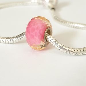 Beautiful Pink Morono Glass Charm | Fits Pandora